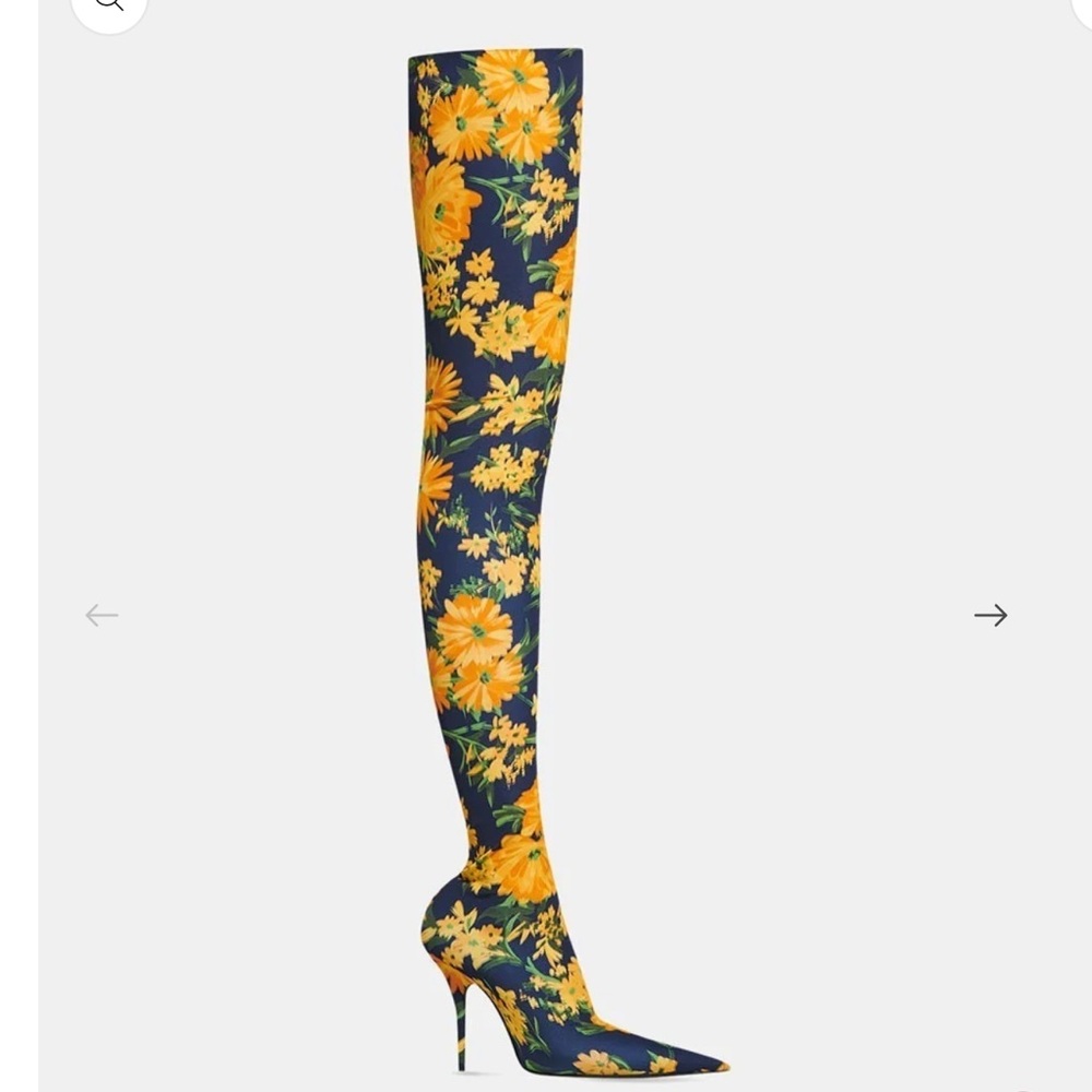 Balenciaga Knife Over-The-Knee Yellow Bouquet Boot